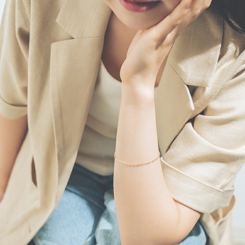 【ふるさと納税】＜ 甲府ジュエリー ＞ ブレスレット ジュエリー レディース アクセサリー K10 イエローゴールド チェーン シンプル 存在感 軽やか 重ね付け ギフト プレゼント ジュエリーケース付 保証書付 k228-133 サムネイル3