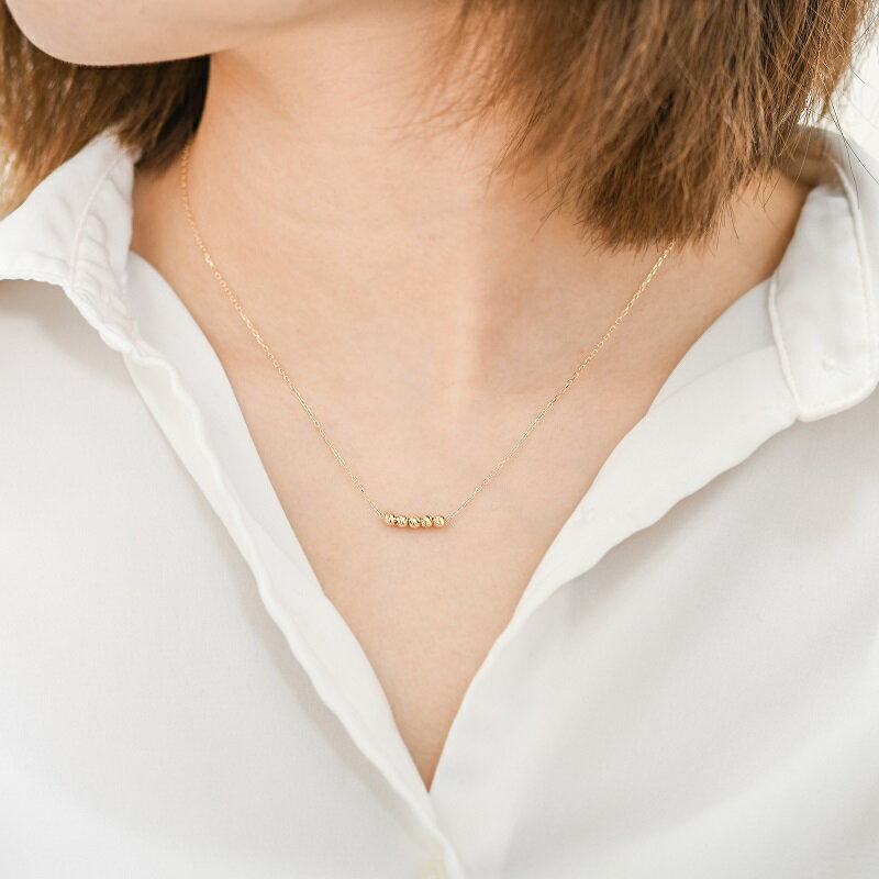 【ふるさと納税】＜ 甲府ジュエリー ＞ ネックレス ペンダント レディース ジュエリー アクセサリー K18 イエローゴールド YG ムーブ ハニーカットボール 5粒 ギフト プレゼント 保証書付 ジュエリーケース付 k206-016 - 画像3