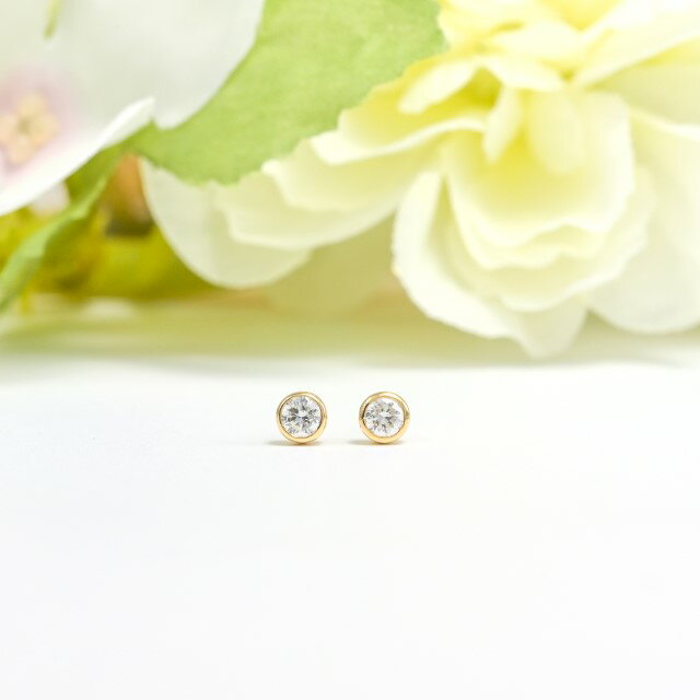 【ふるさと納税】＜ 甲府ジュエリー ＞ ピアス レディース ジュエリー アクセサリー 選べる地金 k18 イエローゴールド プラチナ Pt900 ダイヤモンド 天然 0.3ct Dカラー フクリン ギフト プレゼント ジュエリーケース付 鑑定書付 保証書付 k206-032 サムネイル2