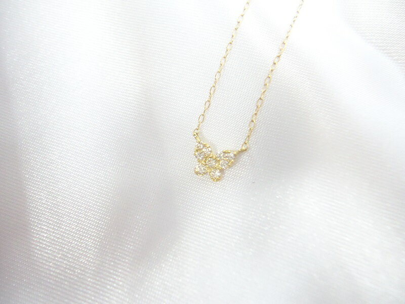 【ふるさと納税】＜ 甲府ジュエリー ＞ ペンダント ネックレス レディース ジュエリー アクセサリー ダイヤモンド 0.12ct K18 イエローゴールド YG 蝶 ギフト プレゼント ジュエリーケース付 鑑別書付 保証書付 k123-031 サムネイル2