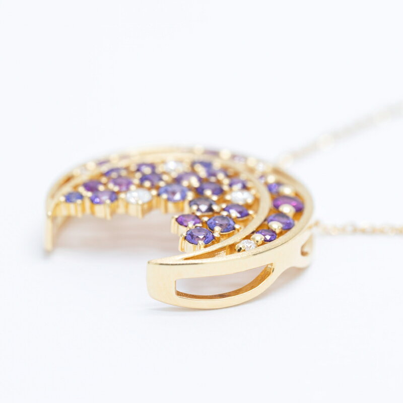 【ふるさと納税】＜ 甲府ジュエリー ＞ ネックレス ペンダント ジュエリー レディース アクセサリー パープルサファイア ダイヤモンド 0.15ct K18 ジュエリーケース付 保証書付 k239-005 サムネイル2