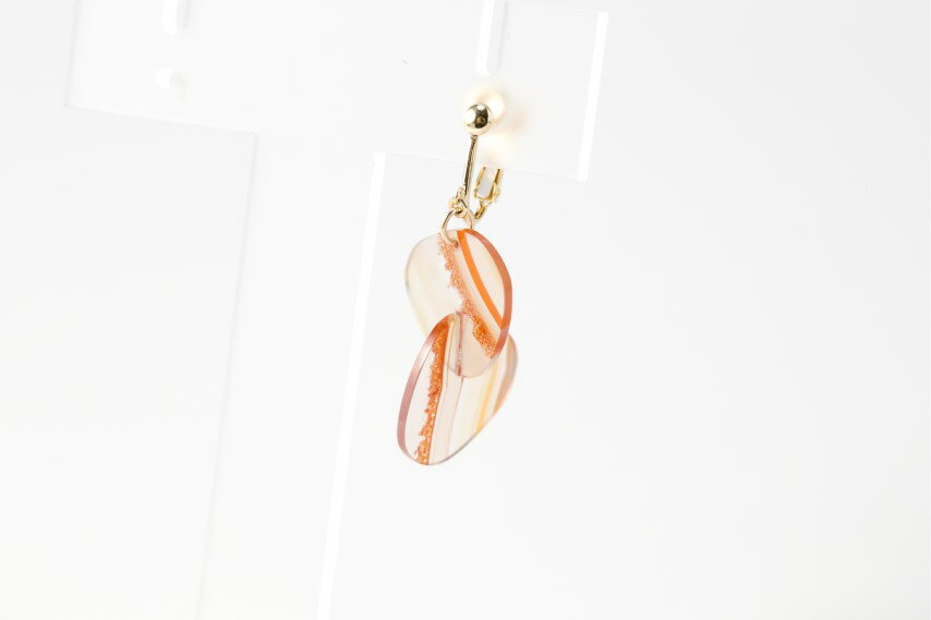 【ふるさと納税】＜ 甲府ジュエリー ＞ イヤリング ジュエリー レディース アクセサリー K10 YG イエローゴールド 天然石 メノウ 選べる カラー ブラウン ブラック ブルー 組子 化粧箱付 保証書付 k244-041 サムネイル2