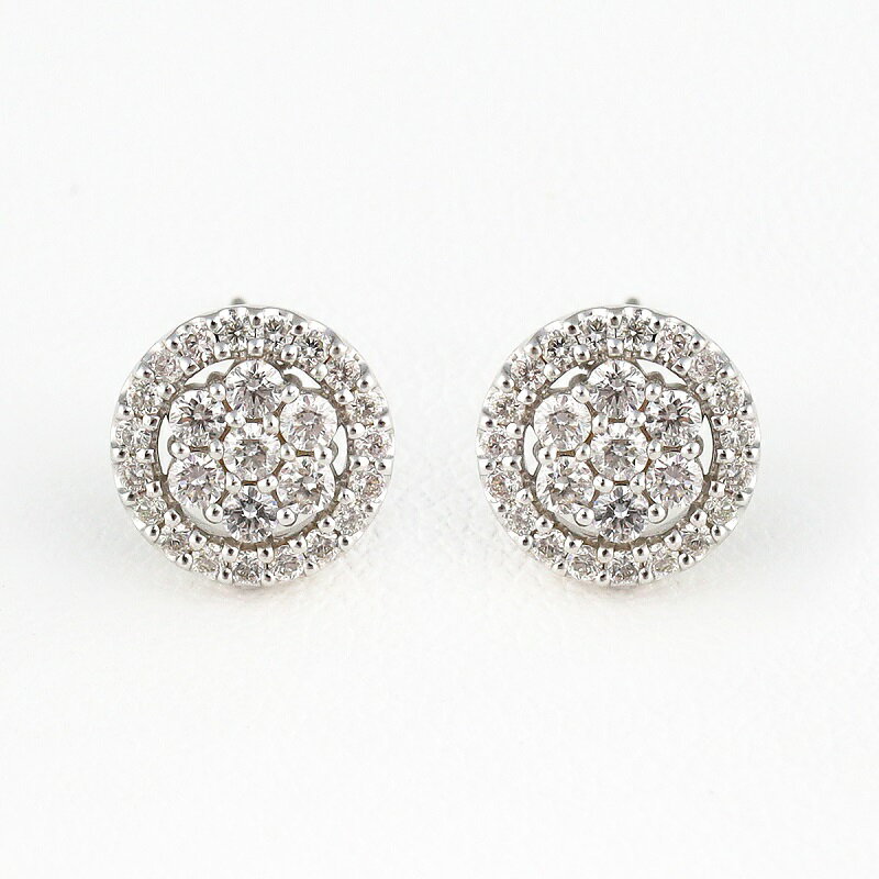 【ふるさと納税】 ＜ 甲府ジュエリー ＞ ピアス ジュエリー レディース アクセサリー K18 選べる地金 2種 ホワイトゴールド イエローゴールド ダイヤモンド 0.60ct サークル ギフト プレゼント ジュエリーケース付 鑑別書付 保証書付 k199-009 サムネイル2