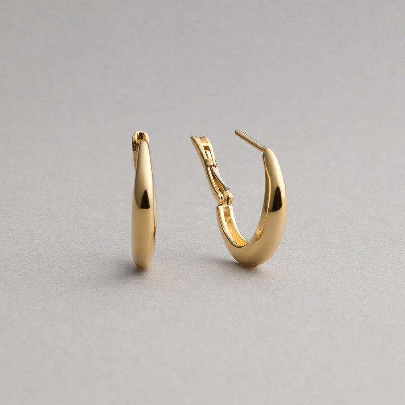 【ふるさと納税】＜ 甲府ジュエリー ＞ ピアス ジュエリー レディース アクセサリー K18 イエローゴールド フープピアス バネキャッチタイプ ギフト プレゼント ラッピング ジュエリーケース付 ギフトバッグ付 保証書付 k199-022 サムネイル2