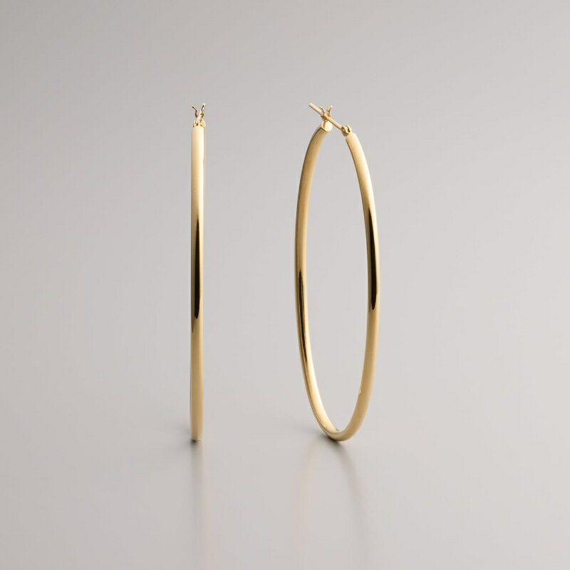 【ふるさと納税】＜ 甲府ジュエリー ＞ ピアス ジュエリー レディース アクセサリー K18 イエローゴールド オーバル フープピアス モダン ギフト プレゼント ラッピング ジュエリーケース付 保証書付 k199-025 サムネイル2