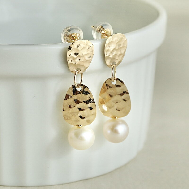 【ふるさと納税】＜ 甲府ジュエリー ＞ ピアス ジュエリー レディース アクセサリー パール 真珠 キラキラ K10 イエローゴールド コンビネーション ギフト プレゼント ジュエリーケース付 保証書付 k247-018 サムネイル2