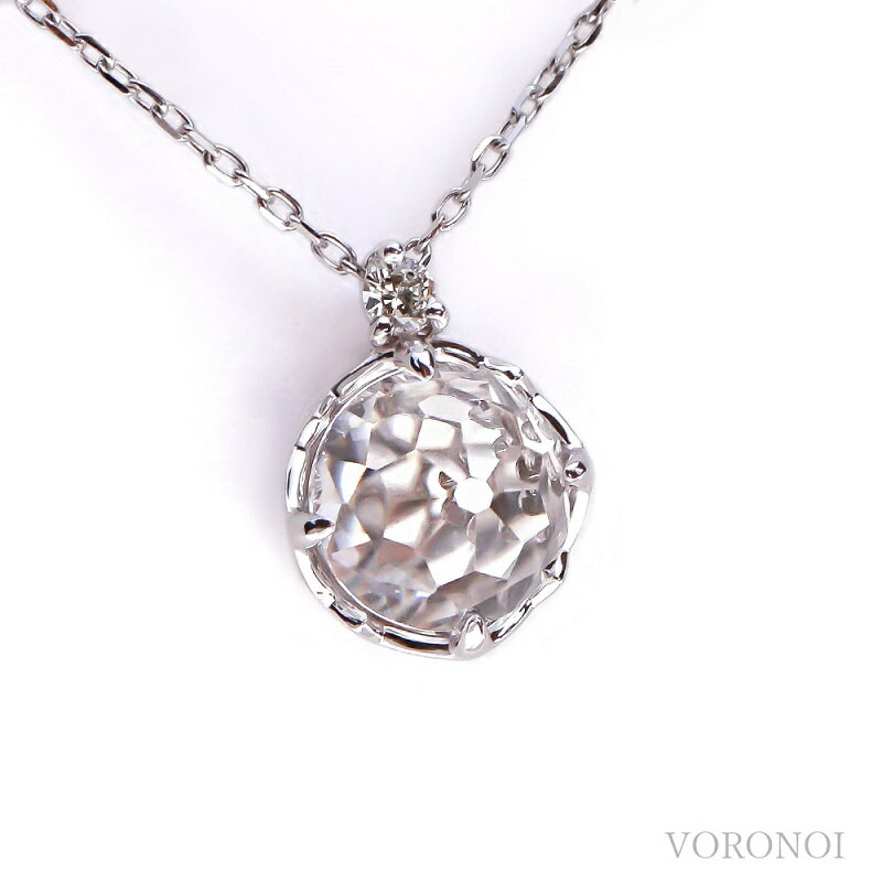 【ふるさと納税】＜ 甲府ジュエリー ＞ ネックレス ペンダント ダイヤモンド ジュエリー レディース アクセサリー 0.03ct ホワイトゴールド K10WG クリアクォーツ フラワーカット VORONOI ギフト プレゼント ジュエリーケース付 保証書付 k246-002 サムネイル2