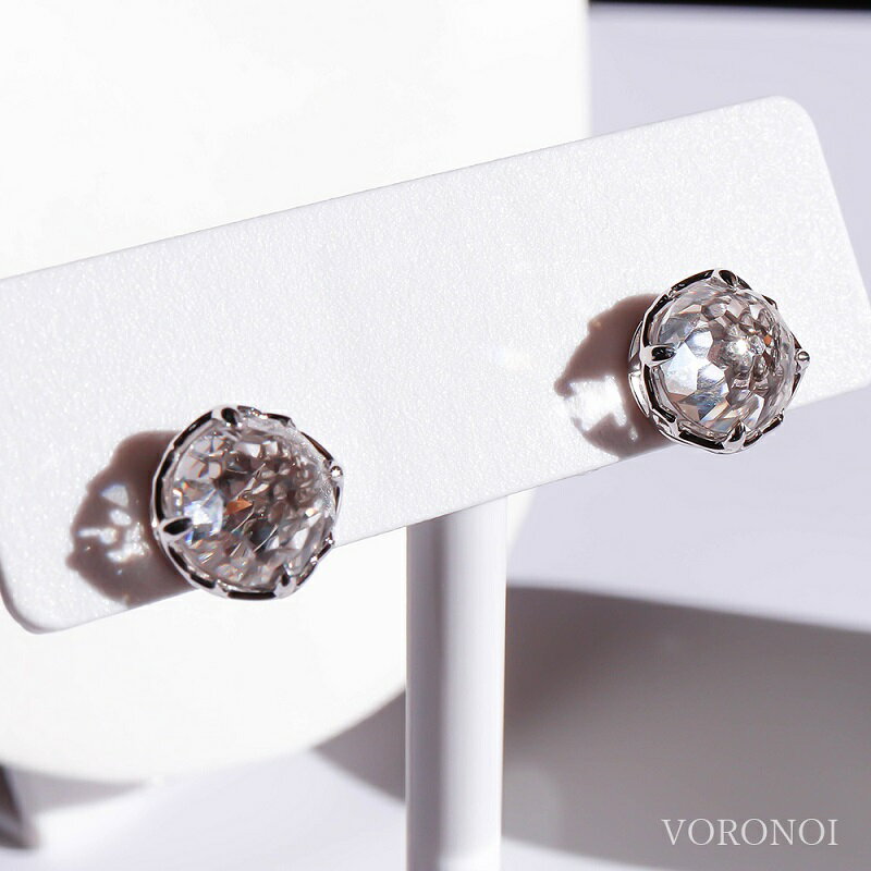 【ふるさと納税】＜ 甲府ジュエリー ＞ ピアス レディース ジュエリー アクセサリー K10WG ホワイトゴールド クリアクォーツ フラワーカット VORONOI ギフト プレゼント ジュエリーケース付 保証書付 k246-005 サムネイル3