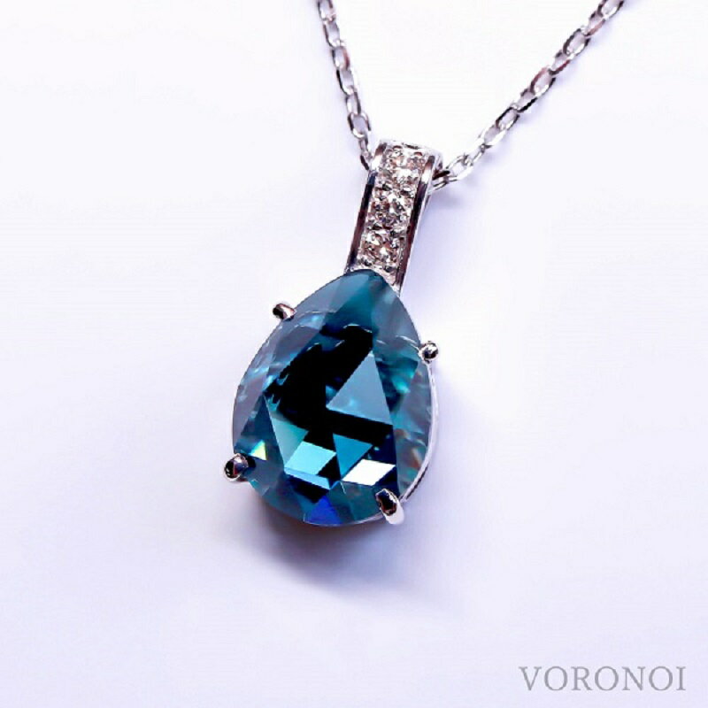 【ふるさと納税】 ネックレス ペンダント ダイヤモンド ジュエリー レディース アクセサリー 約0.03ct K18 ホワイトゴールド 選べる 天然石 ロンドンブルートパーズ スイスブルートパーズ しずく型 VORONOI ギフト プレゼント ジュエリーケース付 バッグ付 保証書付 k246-010 サムネイル2