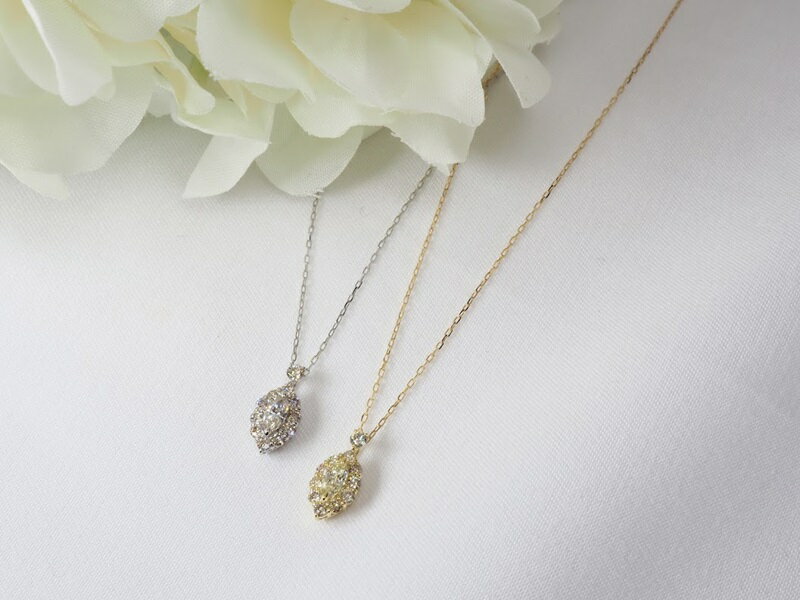【ふるさと納税】＜ 甲府ジュエリー ＞ ペンダント ネックレス ジュエリー レディース アクセサリー ダイヤモンド 計0.26ct マーキスカット ラウンドカット 選べる地金 イエローゴールド プラチナ ギフト プレゼント ジュエリーケース付 鑑別書付 保証書付 k257-070 サムネイル3