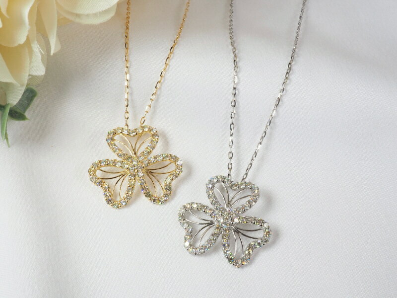 【ふるさと納税】 ペンダント ネックレス ジュエリー レディース アクセサリー 天然 ダイヤモンド 計1.00ct 54石 選べる地金 PT900 PT850 プラチナ K18 イエローゴールド ナチュラル フラワー ギフト プレゼント ジュエリーケース付 鑑別書付 保証書付 k257-114 サムネイル2