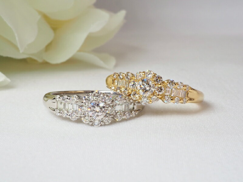 【ふるさと納税】＜ 甲府ジュエリー ＞ リング 指輪 ジュエリー レディース アクセサリー 天然 ダイヤモンド 計0.50ct 29石 選べる地金 イエローゴールド プラチナ フラワー バケットカット ギフト プレゼント ジュエリーケース付 鑑別書付 保証書付 k257-112 サムネイル3