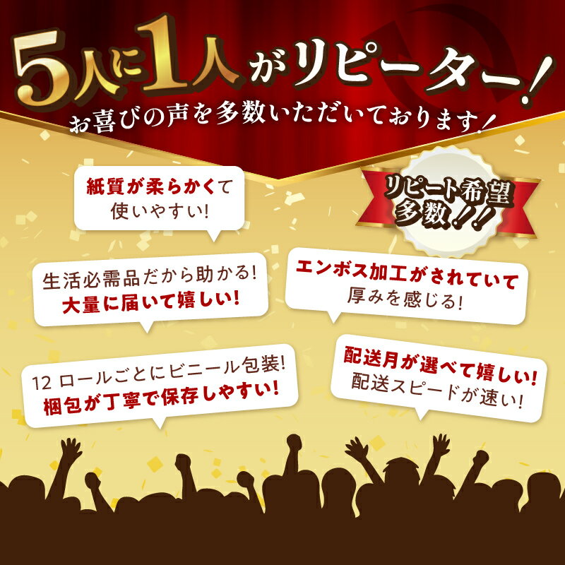 【ふるさと納税】 トイレットペーパー ダブル 無香料 〈高評価★4.57〉大容量 !!【選べる発送月・内容量・定期便】数量限定 24ロール／48ロール／96ロール 新生活 αROLL 無地 1ロール×30m 個包装なし 日用消耗品 再生紙 備蓄 防災 箱買い 720m／1,440m／2,880m k194-011 サムネイル3