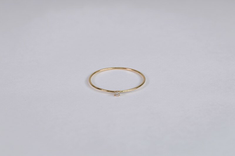 【ふるさと納税】＜ 甲府ジュエリー ＞ リング 指輪 ジュエリー レディース アクセサリー K18 イエローゴールド ダイヤモンド 0.01ct 1粒 シンプル ハンドメイド ギフト プレゼント ギフトボックス付 保証書付 k220-112 サムネイル2