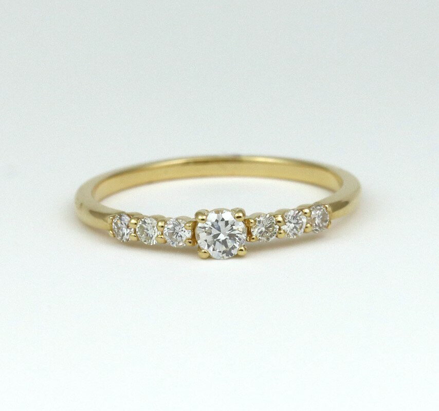 【ふるさと納税】＜ 甲府ジュエリー ＞ リング 指輪 ジュエリー レディース アクセサリー ダイヤモンド 7石 計0.30ct K18 イエローゴールド シンプル ギフト プレゼント ジュエリーケース付 保証書付 k256-005 サムネイル3