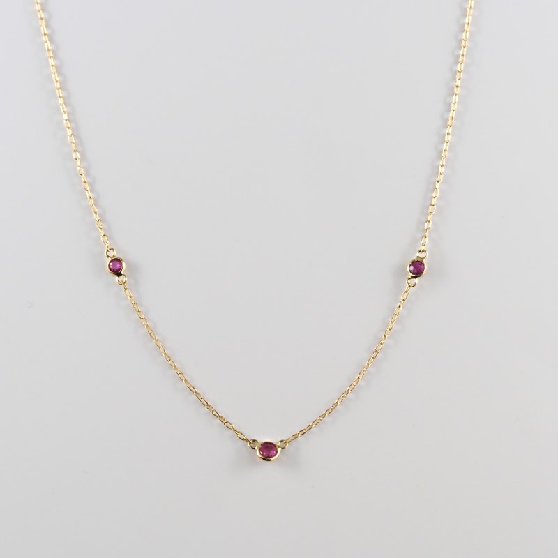 【ふるさと納税】＜ 甲府ジュエリー ＞ ネックレス ペンダント ジュエリー レディース アクセサリー ルビー K18 YG イエローゴールド スキンジュエリー ギフト プレゼント ジュエリーBOX付 保証書付 k276-009 サムネイル2