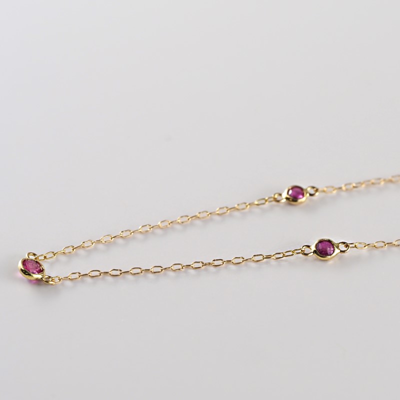 【ふるさと納税】＜ 甲府ジュエリー ＞ ネックレス ペンダント ジュエリー レディース アクセサリー ルビー K18 YG イエローゴールド スキンジュエリー ギフト プレゼント ジュエリーBOX付 保証書付 k276-009 サムネイル3