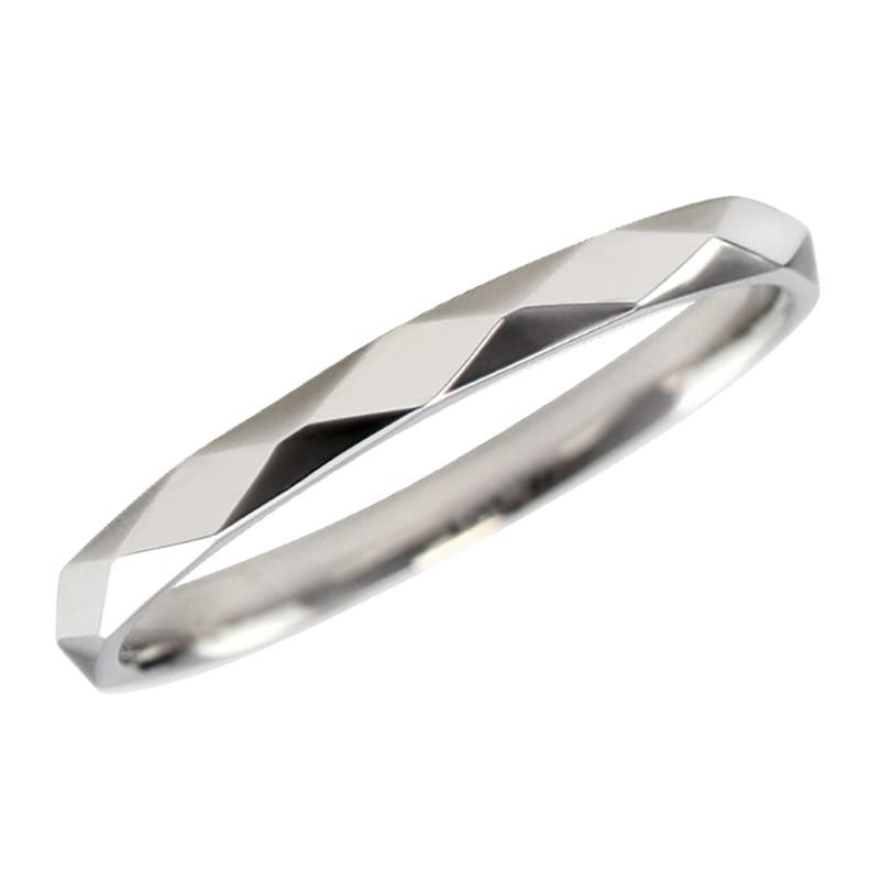 【ふるさと納税】＜ 甲府ジュエリー ＞ リング 指輪 ひし形カット 2mm幅 プラチナ レディース メンズ Pt900 シンプル ミラーカット 結婚指輪 マリッジリング 単品 日本製 甲府市 受注製作 J-452 ジュエリーケース付 保証書付 k287-004 サムネイル2