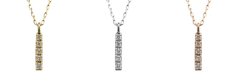 【ふるさと納税】＜ 甲府ジュエリー ＞ ネックレス ペンダント レディース プチ 縦長 ダイヤモンド K10 イエローゴールド ホワイトゴールド ピンクゴールド アズキチェーン 40cm シンプル ギフト プレゼント 日本製 甲府市 J-505 ジュエリーケース付 保証書付 k287-012 サムネイル2