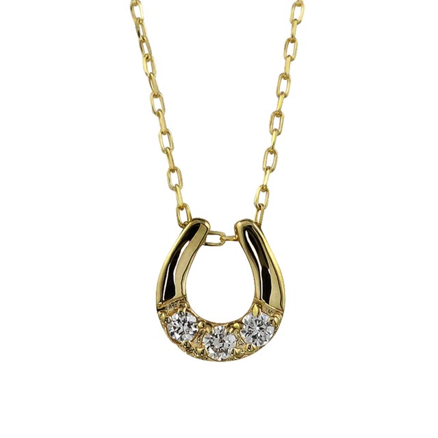 【ふるさと納税】＜ 甲府ジュエリー ＞ ネックレス ペンダント レディース ダイヤモンド 馬蹄 3石 プチ K10 イエローゴールド ホワイトゴールド ピンクゴールド アズキチェーン 40cm シンプル 日本製 甲府市 J-510 ギフト プレゼント ジュエリーケース付 保証書付 k287-015 サムネイル3