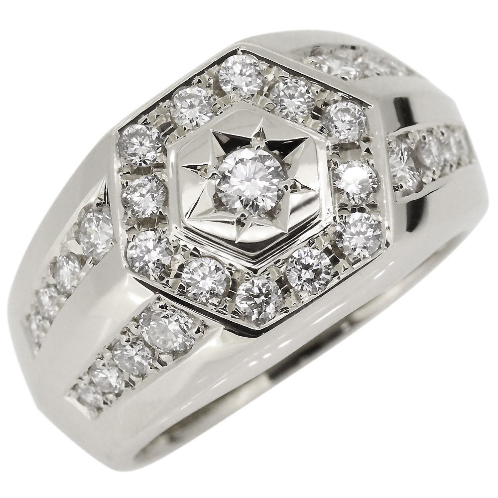 【ふるさと納税】＜ 甲府ジュエリー ＞ 18金 印台 リング メンズリング 1カラット ダイヤリング 指輪 選べる地金 プラチナ 18k ピンクゴールド イエローゴールド ダイヤモンド リング 印台リング ジュエリーケース付 保証書付 k278-001 サムネイル3