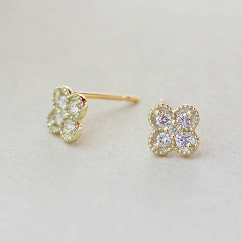 【ふるさと納税】＜ 甲府ジュエリー ＞ ピアス ジュエリー レディース アクセサリー 天然 ダイヤモンド 計0.12ct イエローゴールド K18 大人 お洒落 シンプル 存在感 ダブルロックキャッチ 贅沢 4月 誕生石 ジュエリーケース付 ギフトバック付 保証書付 k295-023 - 画像2