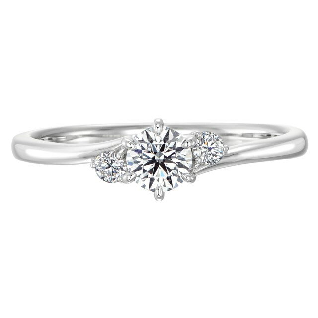 【ふるさと納税】 リング 指輪 ジュエリー レディース アクセサリー プラチナ Pt900 天然ダイヤモンド 計0.310ct シンプル プロポーズ 古典的 現代的 立て爪 6本爪 ウェーブ エンゲージ 華やか センターストーン サイドストーン リングケース付 鑑定書付 保証書付 k293-011 サムネイル3