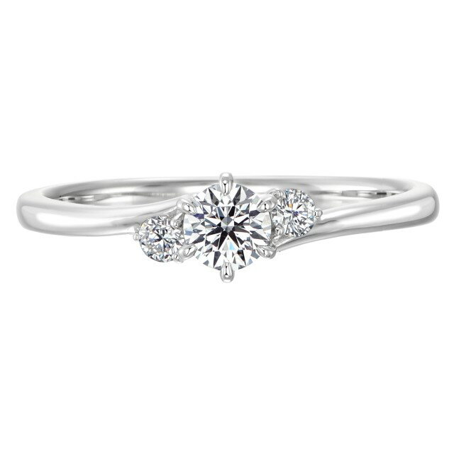 【ふるさと納税】 リング 指輪 ジュエリー レディース アクセサリー プラチナ Pt900 天然ダイヤモンド 計0.260ct シンプル プロポーズ 古典的 現代的 立て爪 6本爪 ウェーブ エンゲージ 華やか センターストーン サイドストーン リングケース付 鑑定書付 保証書付 k293-012 サムネイル3