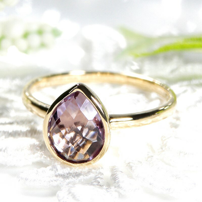 【ふるさと納税】＜ 甲府ジュエリー ＞ リング 指輪 ジュエリー レディース アクセサリー K18 YG WG 選べる 地金 宝石 アメジスト ガーネット シトリン ブルートパーズ ペリドット ティアドロップ ギフト プレゼント ジュエリーケース付 保証書付 k298-001 サムネイル3