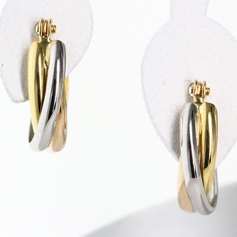 【ふるさと納税】＜ 甲府ジュエリー ＞ ピアス ジュエリー レディース アクセサリー K18 イエローゴールド ピンクゴールド PT900 プラチナ トリコロールカラー フープピアス 定番 上品 ギフト プレゼント ジュエリーケース付 保証書付 k234-003 サムネイル3