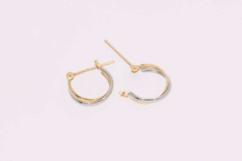 【ふるさと納税】＜ 甲府ジュエリー ＞ ピアス ジュエリー レディース アクセサリー K18 イエローゴールド PT900 プラチナ コンビカラー フープピアス 定番 上品 ギフト プレゼント ジュエリーケース付 保証書付 k234-006 サムネイル3