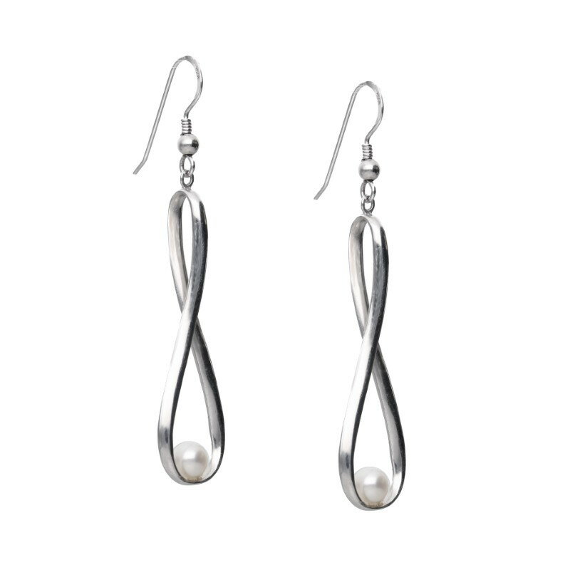 【ふるさと納税】＜ 甲府ジュエリー ＞ ピアス ジュエリー レディース アクセサリー ツイスト メタル パール ロジウムメッキ ロングライン ギフト プレゼント ジュエリーケース付 保証書付 k196-037 サムネイル2