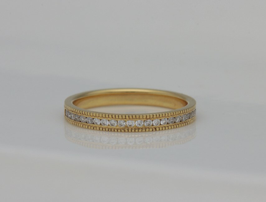 【ふるさと納税】＜ 甲府ジュエリー ＞ リング 指輪 レディース ジュエリー アクセサリーK18 ダイヤモンド 0.13ct 18金 イエローゴールド ハーフエタニティ 鍛造 ギフト プレゼント ジュエリーケース付 保証書付 鑑別書付 k259-012 サムネイル3