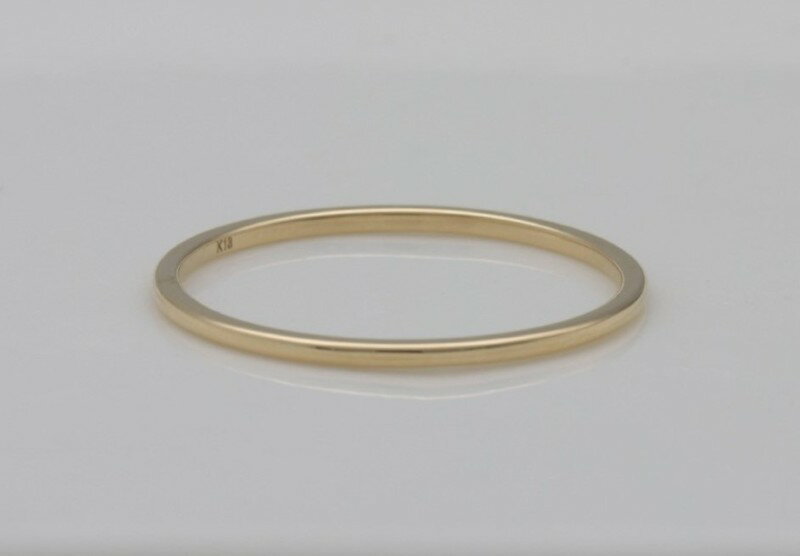 【ふるさと納税】＜ 甲府ジュエリー ＞ リング 指輪 レディース ジュエリー アクセサリー 極細 K18 18金 0.8mm イエローゴールド 鍛造 日常使い 重ね付け 実用的 タフ ギフト プレゼント ジュエリーケース付 保証書付 k259-017 サムネイル3