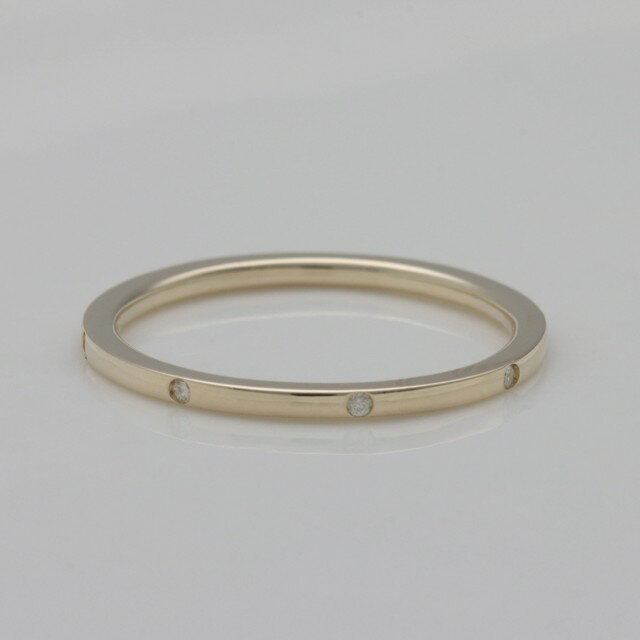 【ふるさと納税】＜ 甲府ジュエリー ＞ リング 指輪 レディース ジュエリー アクセサリー 鍛造 K18 ダイヤモンド 天然 0.04ct イエローゴールド 極細 1.3mm ギフト プレゼント ジュエリーケース付 保証書付 k259-024 サムネイル2