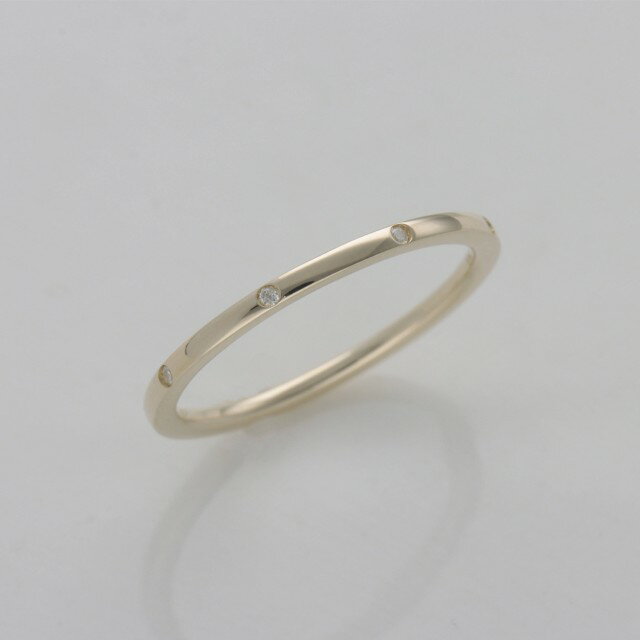 【ふるさと納税】＜ 甲府ジュエリー ＞ リング 指輪 レディース ジュエリー アクセサリー 鍛造 K18 ダイヤモンド 天然 0.04ct イエローゴールド 極細 1.3mm ギフト プレゼント ジュエリーケース付 保証書付 k259-024 サムネイル3