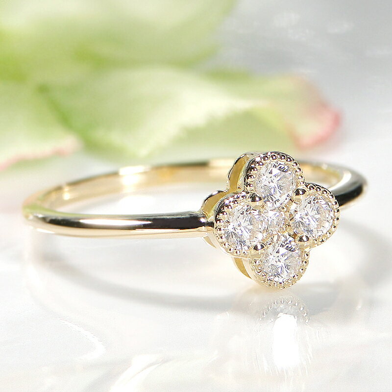 【ふるさと納税】＜ 甲府ジュエリー ＞ リング 指輪 レディース アクセサリー ダイヤモンド 0.30ct k18 イエローゴールド フラワー モチーフ ギフト プレゼント ジュエリーケース付 鑑別書付 保証書付 k337-017 サムネイル2