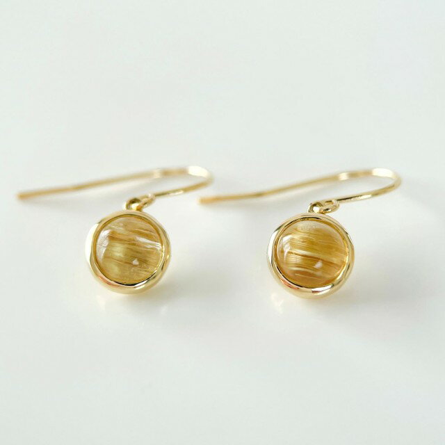 【ふるさと納税】＜ 甲府ジュエリー ＞ ピアス レディース アクセサリー K18 イエローゴールド タイチンキャッツアイルチルクォーツ フックタイプ ギフト プレゼント ジュエリーケース付 保証書付 k337-027 サムネイル3