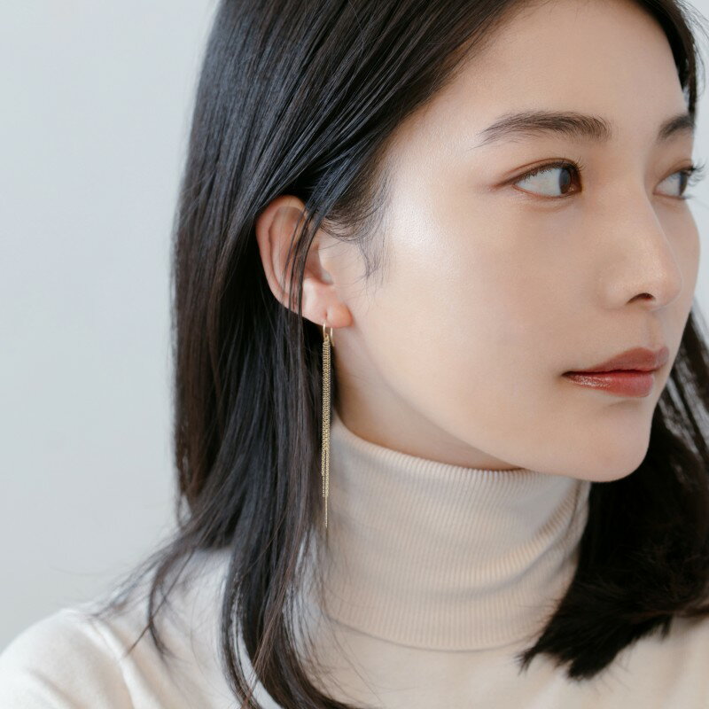 【ふるさと納税】＜ 甲府ジュエリー ＞ ピアス ジュエリー レディース アクセサリー チェーン K18 イエローゴールド 8cm 揺れる キラキラ ギフト プレゼント ジュエリーボックス付 保証書付 k344-003 サムネイル3