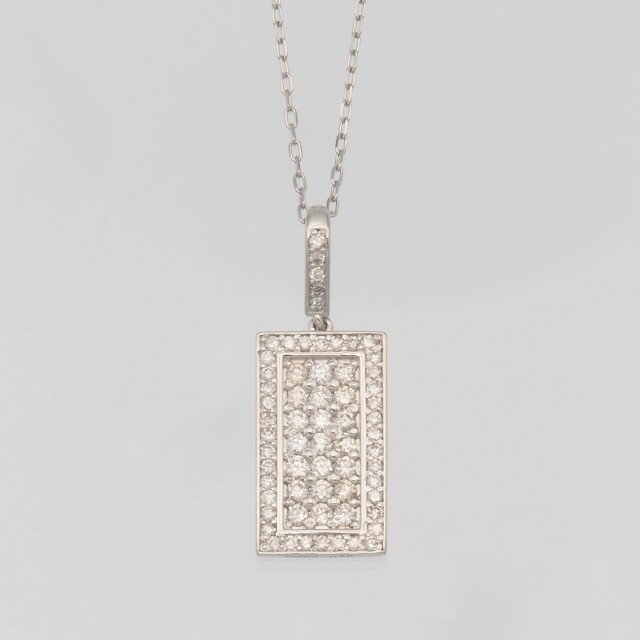 ＜ 甲府ジュエリー ＞ ネックレス ペンダント ジュエリー アクセサリー レディース PT900/PT850 プラチナ 長方形 レクタングル 0.5ct ダイヤモンド ダイア おしゃれ 記念日 贈り物 ギフト プレゼント ジュエリーケース付 鑑別書付 保証書付 k348-023