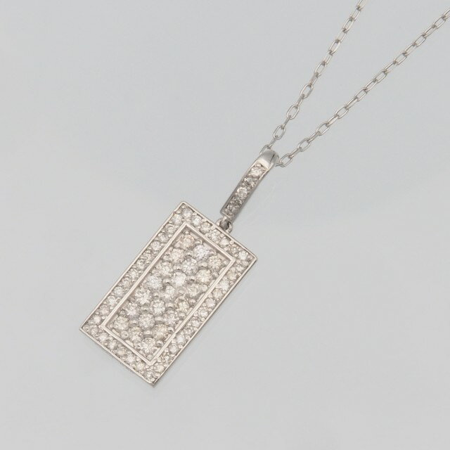 【ふるさと納税】＜ 甲府ジュエリー ＞ ネックレス ペンダント ジュエリー アクセサリー レディース PT900/PT850 プラチナ 長方形 レクタングル 0.5ct ダイヤモンド ダイア おしゃれ 記念日 贈り物 ギフト プレゼント ジュエリーケース付 鑑別書付 保証書付 k348-023 サムネイル2