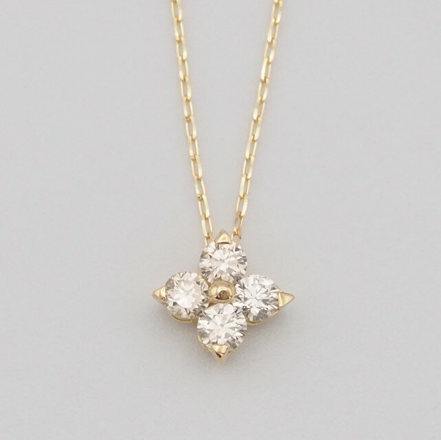 【ふるさと納税】＜ 甲府ジュエリー ＞ ネックレス ペンダント ジュエリー アクセサリー レディース ダイヤモンド 0.2ct 選べる地金 K18 18金 PT900/PT850 プラチナ ギフト プレゼント おしゃれ 記念日 贈り物 フラワー かわいい ダイア ケース付 保証書付 k348-034 サムネイル2