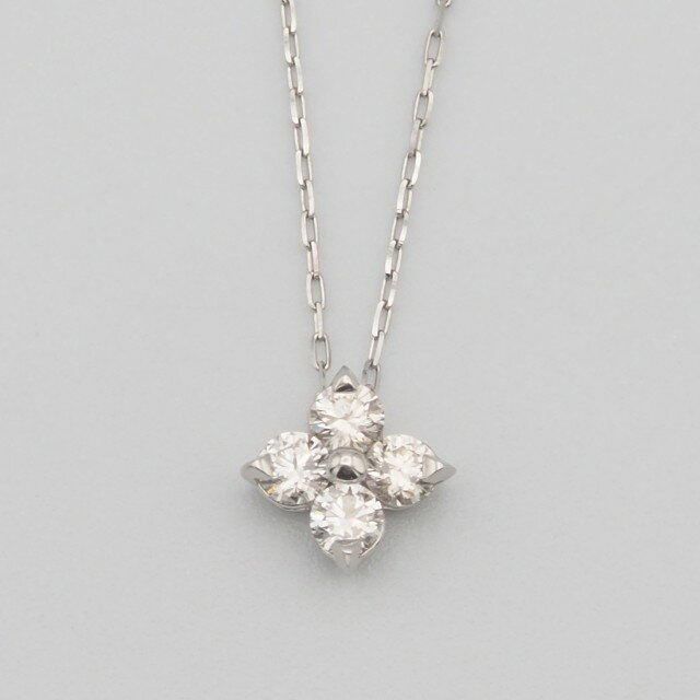【ふるさと納税】＜ 甲府ジュエリー ＞ ネックレス ペンダント ジュエリー アクセサリー レディース ダイヤモンド 0.2ct 選べる地金 K18 18金 PT900/PT850 プラチナ ギフト プレゼント おしゃれ 記念日 贈り物 フラワー かわいい ダイア ケース付 保証書付 k348-034 サムネイル3