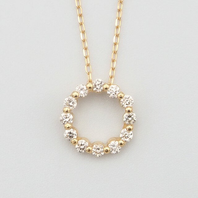 【ふるさと納税】＜ 甲府ジュエリー ＞ ネックレス ペンダント ジュエリー アクセサリー レディース ダイヤモンド 0.15ct 選べる地金 K18 18金 PT900/PT850 プラチナ ギフト プレゼント おしゃれ 記念日 贈り物 サークル ダイア ケース付 保証書付 k348-038 サムネイル3