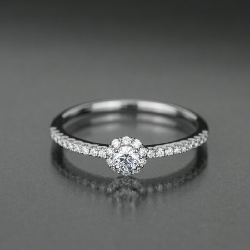 【ふるさと納税】＜ 甲府ジュエリー ＞ リング ジュエリー アクセサリー レディース ダイヤモンド 0.2ct Pt900 プラチナ ヘイローデザイン アームデザイン ジュエリーケース付 鑑別書付 保証書付 k358-003 サムネイル2