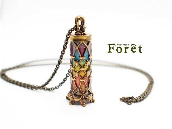 【ふるさと納税】 ジュエリー ネックレス ペンダント アクセサリー 真鍮 蓄光 ステンドグラス風 カジュアル プレゼント ギフト Pilier de Lumiere －光の柱－ スチームパンク サムネイル2