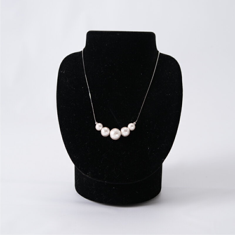 【ふるさと納税】コットンパール「ホワイト」シルバーチェーンネックレス【〜en〜】｜コットンパール ネックレス アクセサリー 入学式 卒業式 結婚式 シルバー サムネイル3