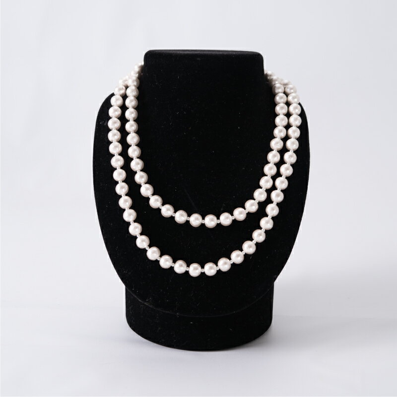 【ふるさと納税】コットンパール「ホワイト」ロングネックレス(金具ゴールド)【〜en〜】｜コットンパール ネックレス アクセサリー 入学式 卒業式 結婚式 ゴールド サムネイル3