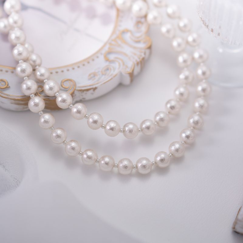 【ふるさと納税】コットンパール「ホワイト」ロングネックレス(金具ゴールド)【〜en〜】｜コットンパール ネックレス アクセサリー 入学式 卒業式 結婚式 ゴールド サムネイル2