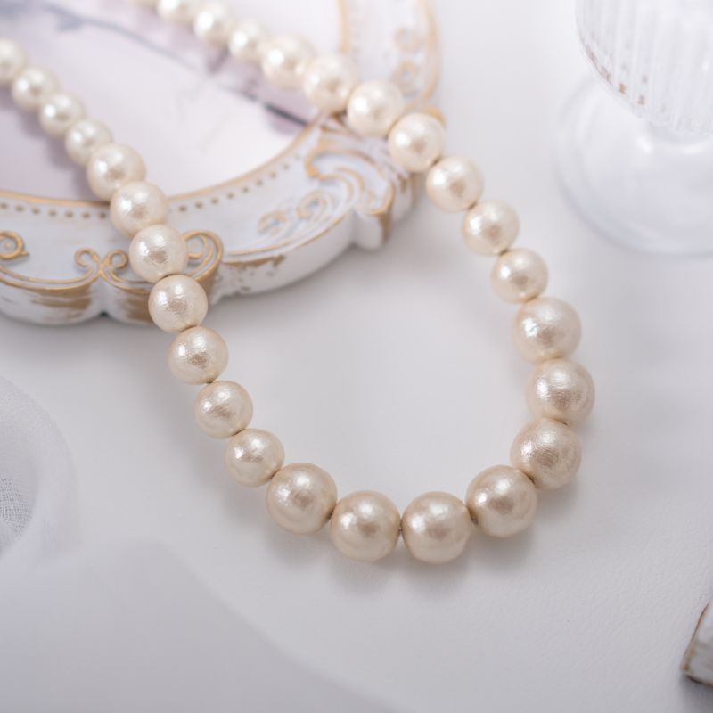 【ふるさと納税】コットンパール「キスカ」シンプルショートネックレス(金具ゴールド)【〜en〜】｜コットンパール ネックレス アクセサリー 入学式 卒業式 結婚式 ゴールド サムネイル2